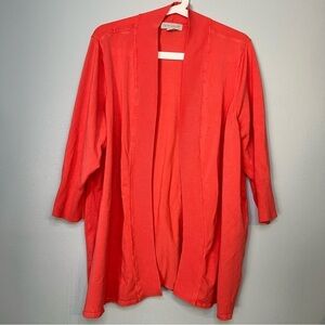 Laura Ashley Women's Open Front Cardigan Red 3X Longline FLAW